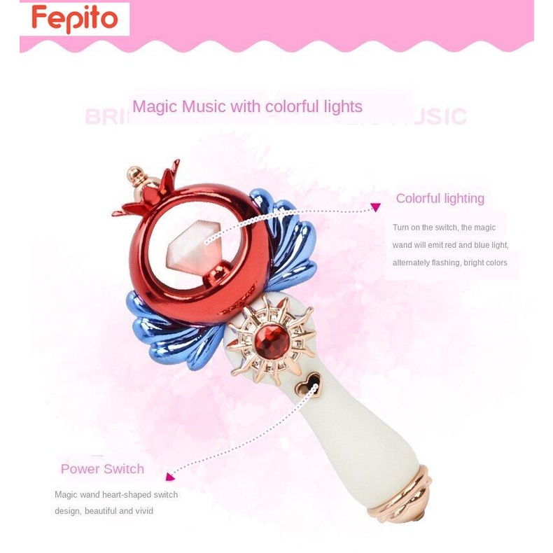 Gậy Đồ Chơi Ma Thuật Có Đèn Và Nhạc Họa Tiết Hoạt Hình Cho Bé Gái
