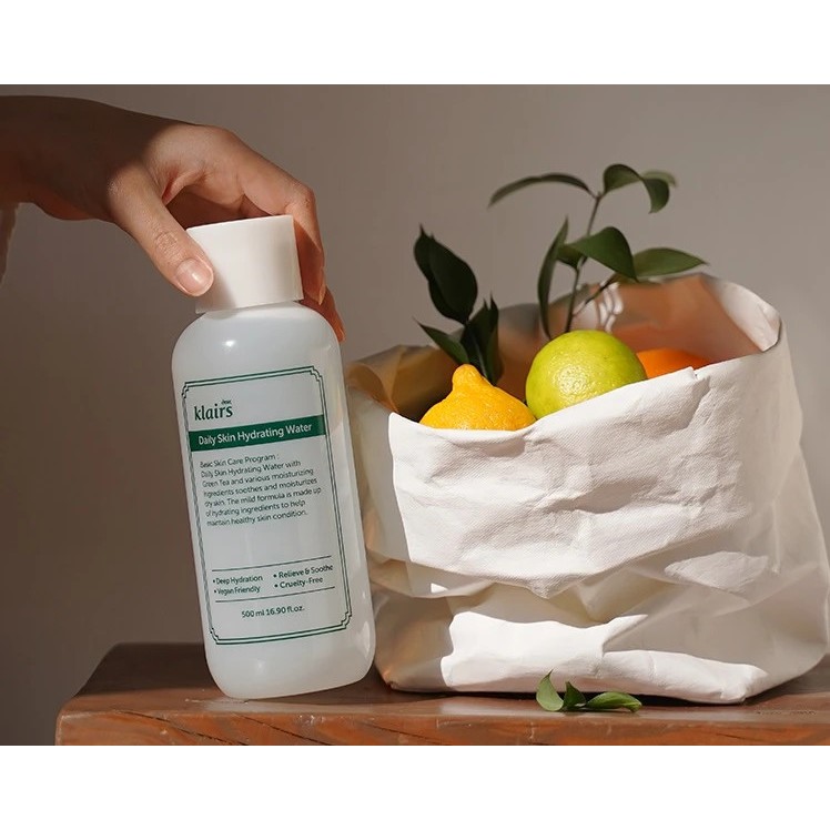 Nước Hoa Hồng Dưỡng Ẩm Dịu Nhẹ Cho Da Nhạy Cảm Klairs Daily Skin Hydrating Water 500ml