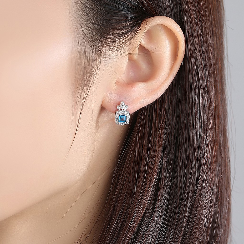 Bông Tai Bạc Nữ Bạc S925 Đính Đá Cực Xinh Cho Nữ B2399 -Bảo Ngọc Jewelry