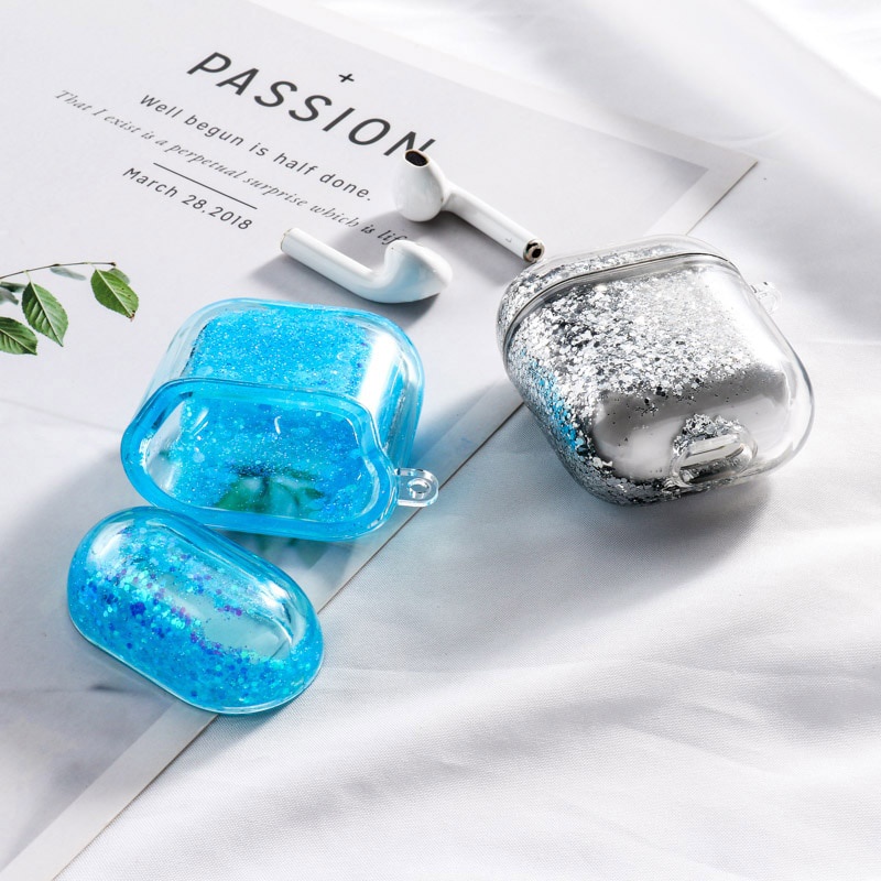 Vỏ Cứng Bảo Vệ Hộp Sạc Tai Nghe AirPods 1 2 3 Pro Họa Tiết Cát Lún Lấp Lánh