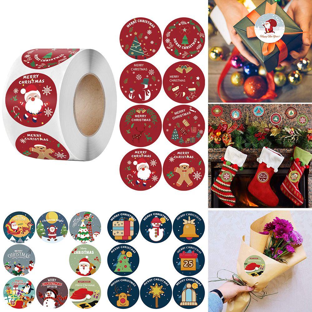 CHOOKEY Bộ 500 Sticker Dán Trang Trí Hộp Quà Giáng Sinh Xinh Xắn