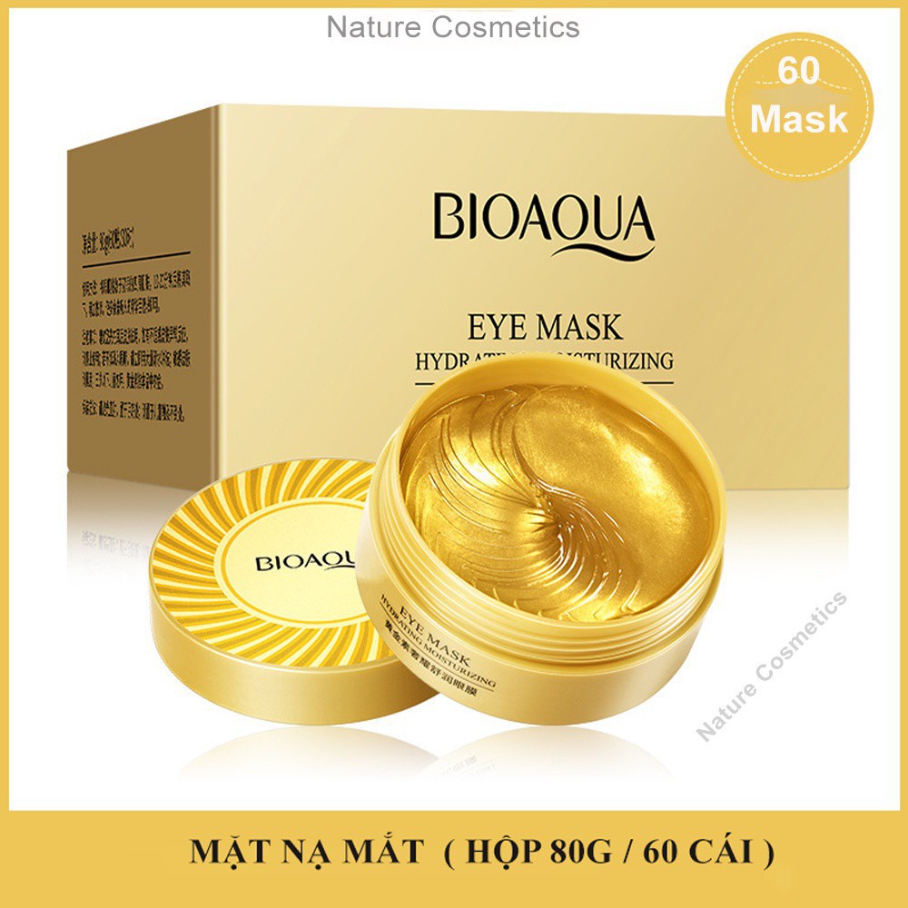 Set 60 mặt nạ mắt 24K collagen Bioaqua giảm thâm bọng mắt cấp ẩm nâng cơ - Hanayuki Asia