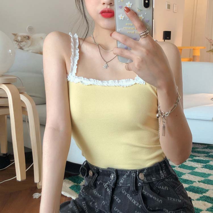 Áo Hai Dây Phối Ren Ngọt Ngào 43013 | BigBuy360 - bigbuy360.vn