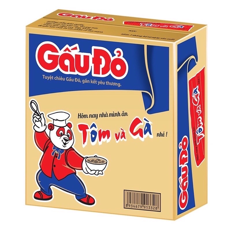 Thùng Mì Gấu Đỏ Tôm Và Gà/ Gà Sợi Phở (30gói)