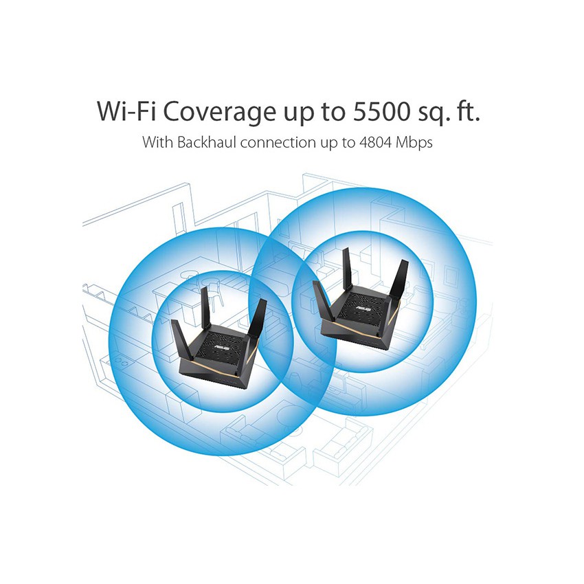 Router Wifi Mesh Asus RT-AX92U (2 Pack) 3 Băng Tần AX6100 - Hàng Chính Hãng | BigBuy360 - bigbuy360.vn