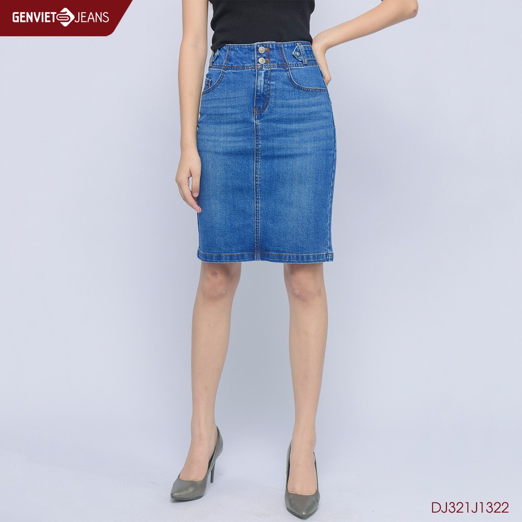 [Mã WABRLOW5 giảm 15% đơn 300K] Chân váy jeans nữ DJ321J1322 GENVIET JEANS | BigBuy360 - bigbuy360.vn