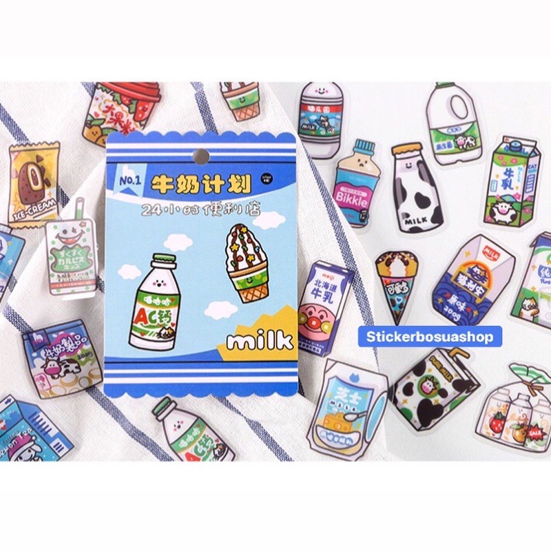 Sticker dẻo trong suốt không thấm nước siêu đáng yêu, hình rau củ, snack, thức ăn dán trang trí cực xinh