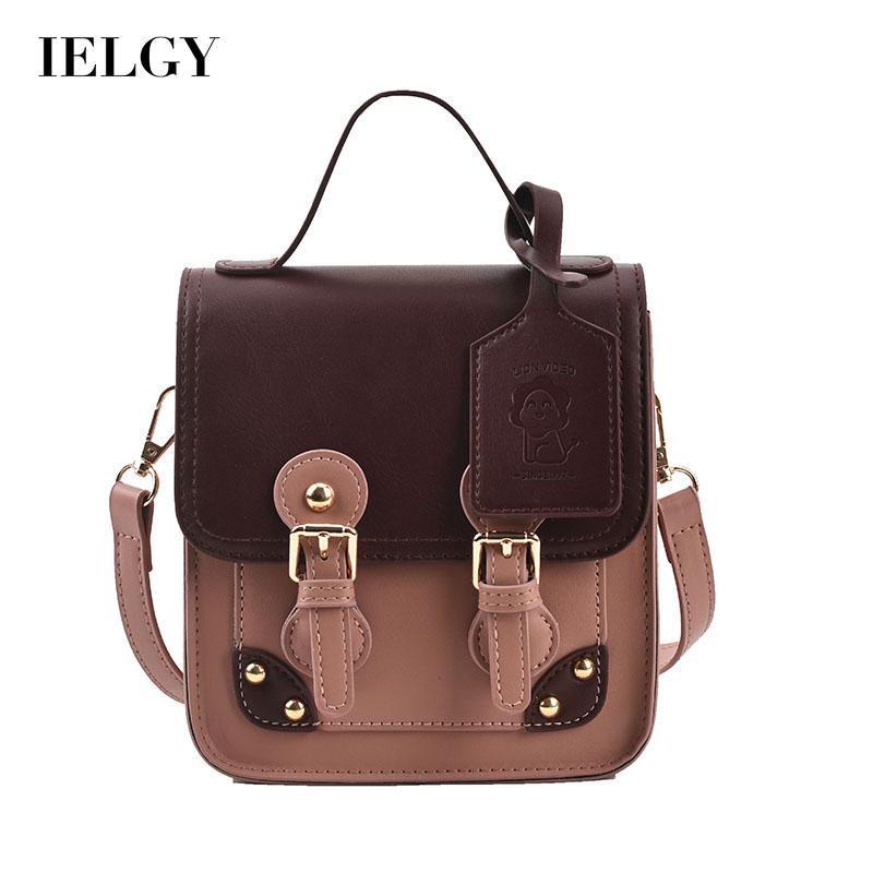 Túi đeo vai Ielgy thời trang nữ kiểu Hàn phối màu đính đinh tán