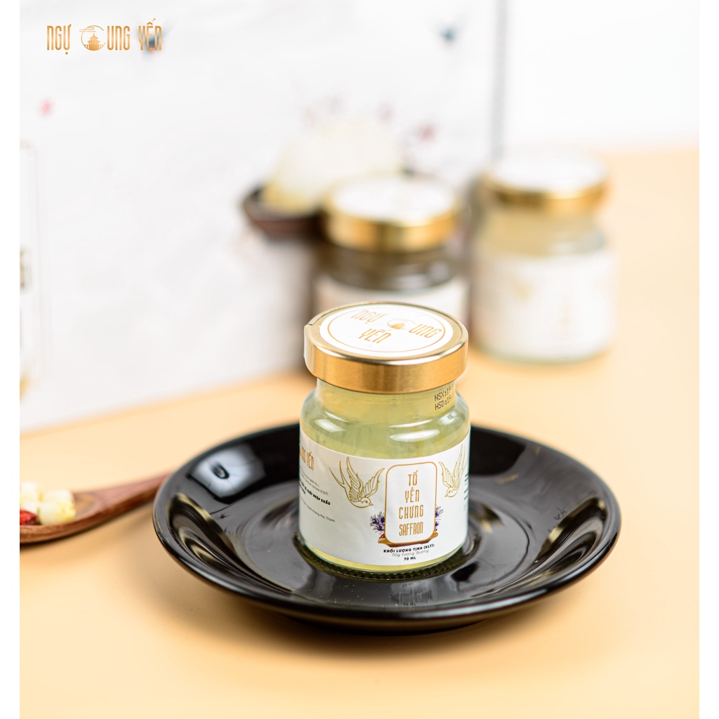 Tổ Yến Sào Chưng Sẵn Nguyên Chất Ngự Cung Yến Quà Tặng Saffron - 70ml