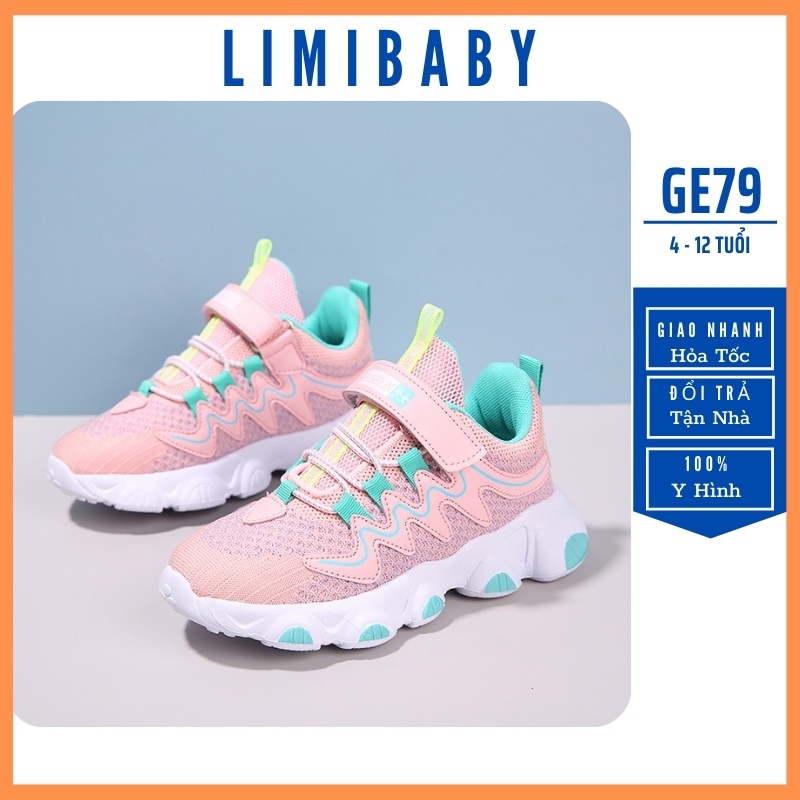 Giày thể thao trẻ em LIMIBABY siêu nhẹ kháng khuẩn đi học đi chơi cho bé gái 5,6,7,8,9,10,11,12,13,14,15 tuổi GE79