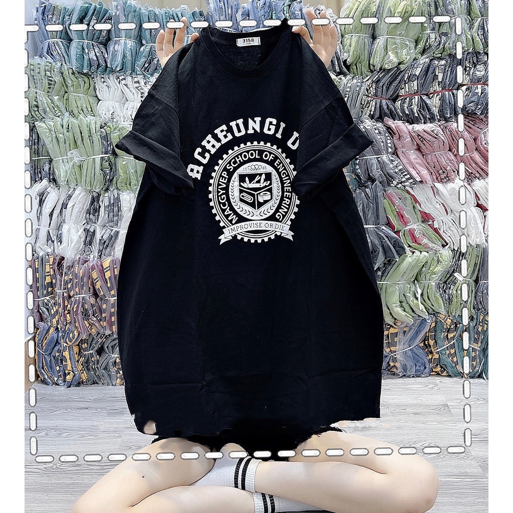 (SỈ 5-6X) Áo Phông 3158 Nam Nữ, Áo Thun Tay Lỡ Oversize From Rộng Chất Coton in hình Nhiều Mẫu Hottrend 2022