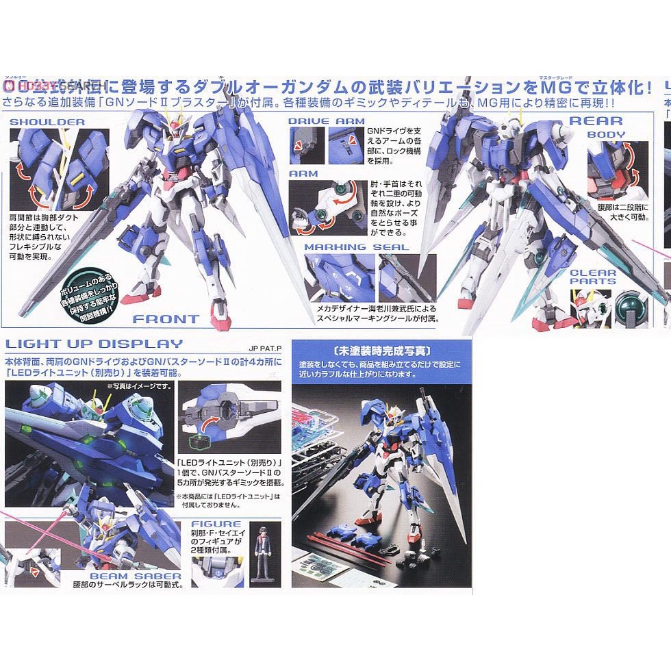 Gundam MG 00 Seven Sword/G GN-0000/7S Bandai 1/100 Mô hình nhựa lắp ráp