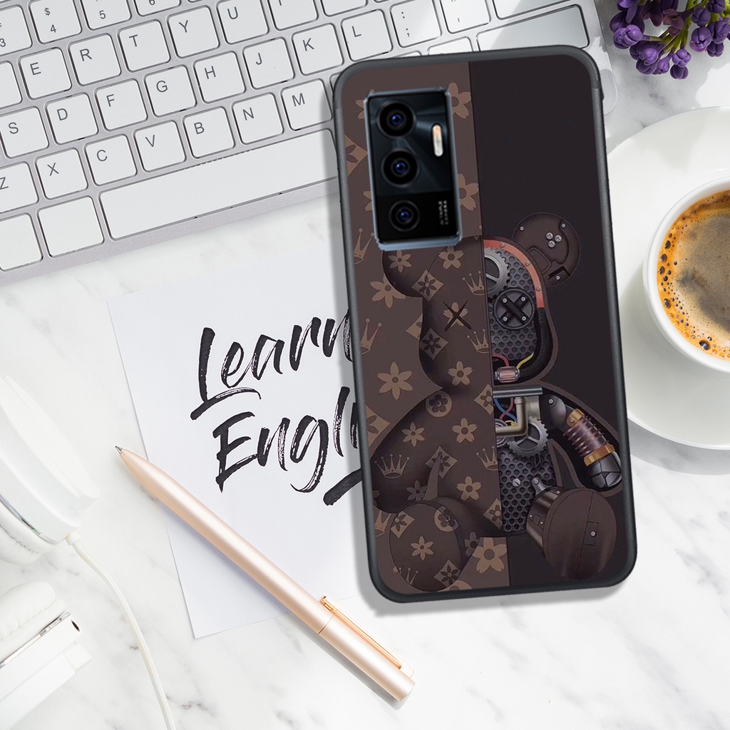 Ốp lưng kính Vivo v19 v20 v21 hình gấu màu sắc siêu đẹp