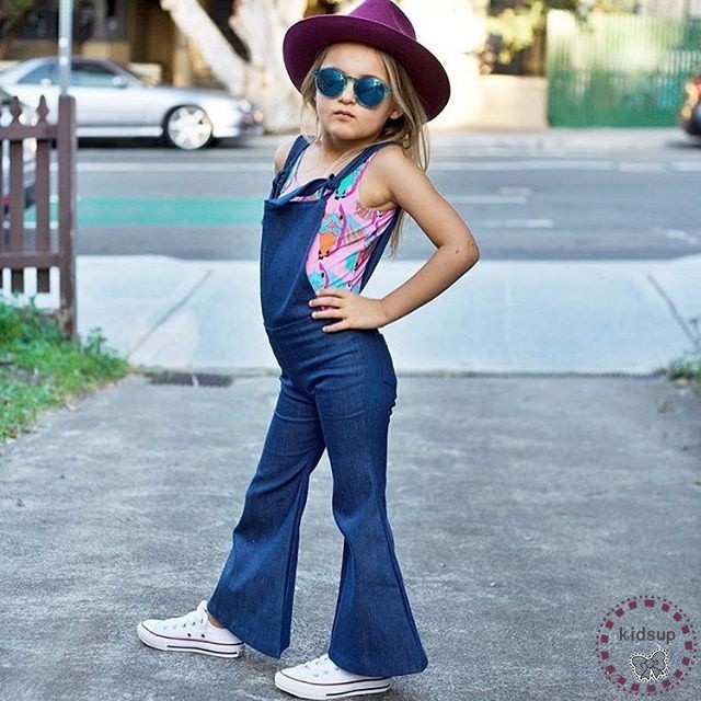 ✸ღ✸Toddler Kids Girls Denim Strap Bib Pants Playsuit Romper Jumpsuit Outfit Clothes