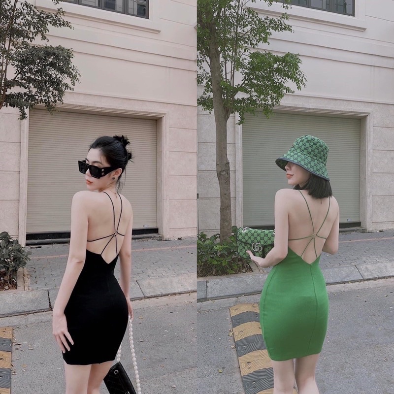 ĐẦM BODY 2S ĐAN DÂY LƯNG🤍🤎