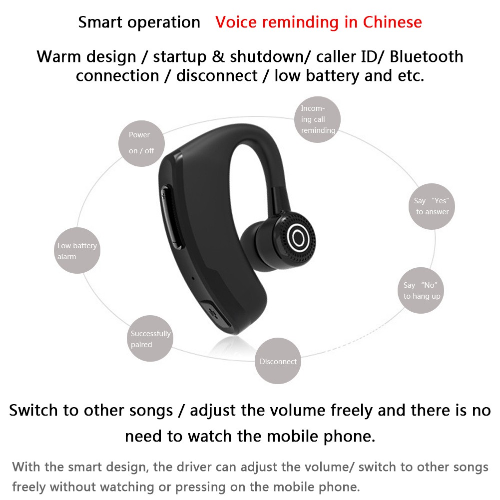 Tai Nghe Bluetooth V9 Móc Tai