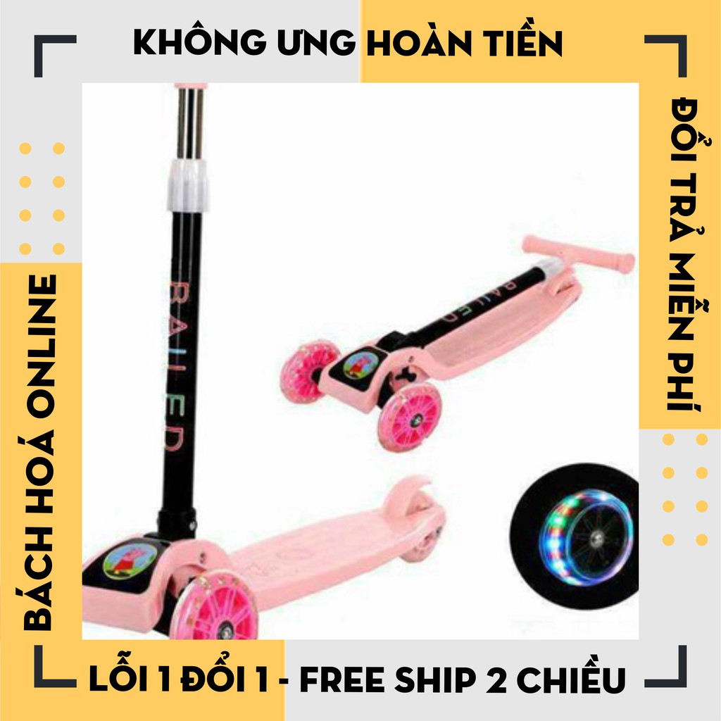 [Hàng Loại 1] Xe trượt scooter có bánh phát sáng có thể gập gọn dễ mang theo cho bé