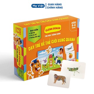 Thẻ Học Cho Bé Thông Minh Chuẩn Flashcard Glenn Doman, 300 Thẻ Chủ Đề Thế Giới Xung Quanh Loại To Song Ngữ