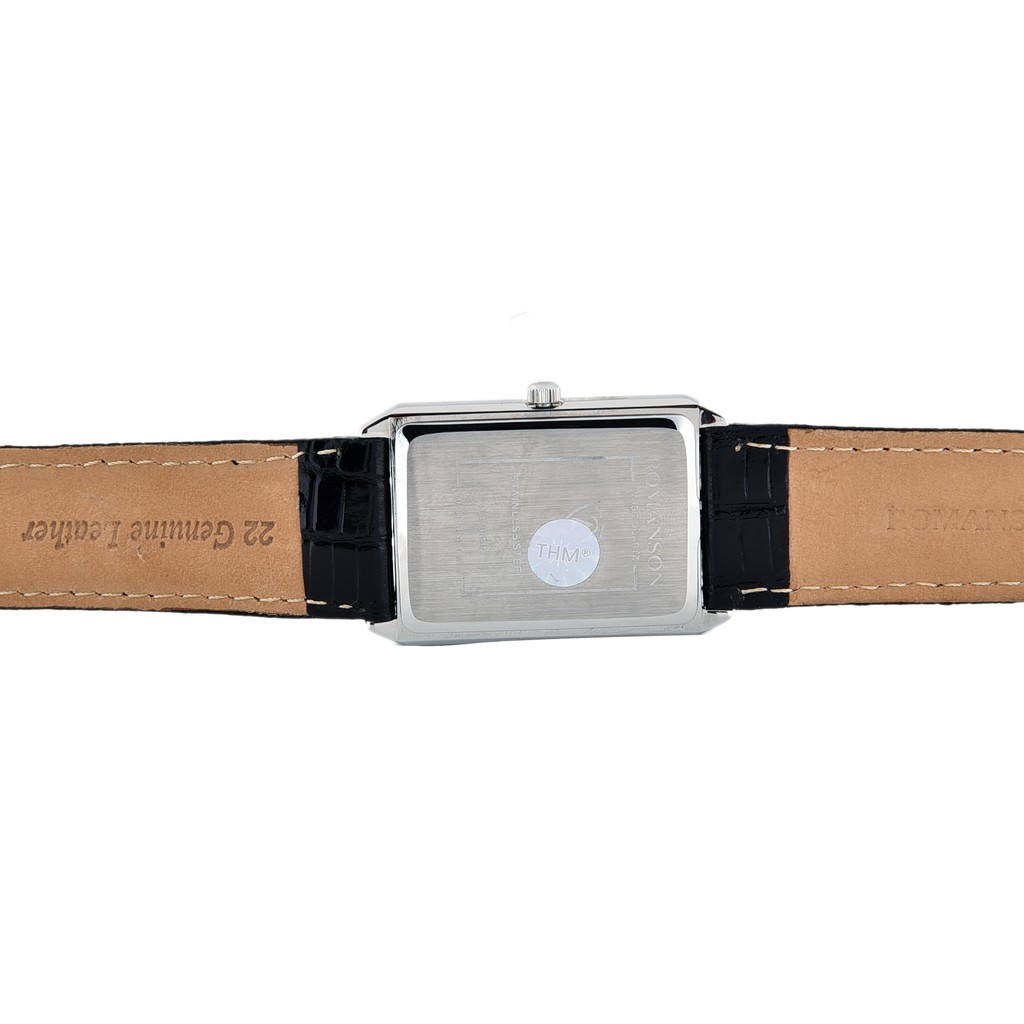 Đồng hồ Romanson Classic Men Watch TL4206MWBK nam mặt chữ nhật kính chống xước, máy Thụy Sĩ, dây da cao cấp chính hãng