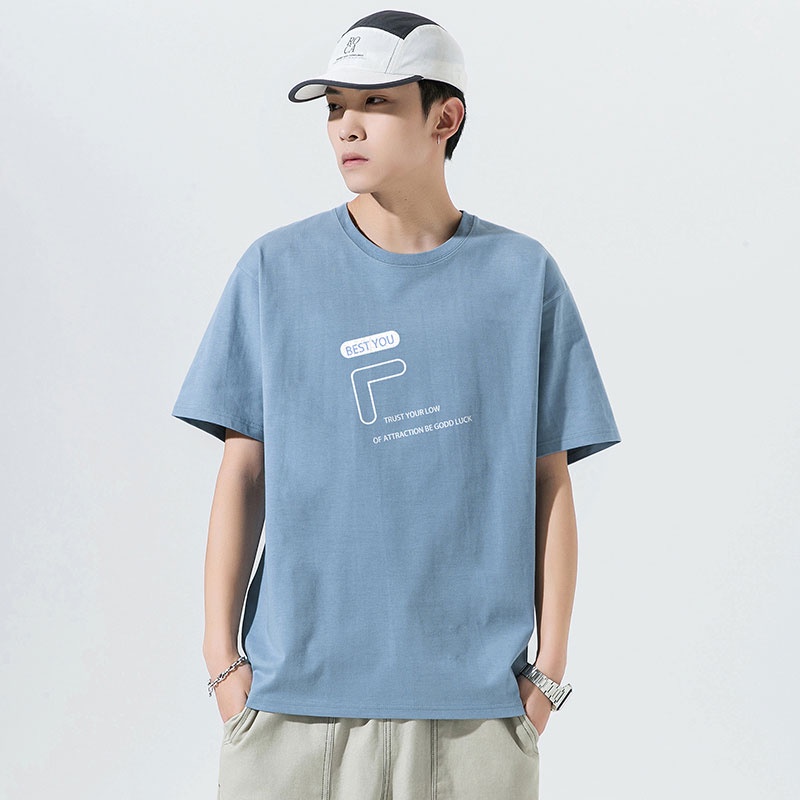 Áo Thun Tay Ngắn Cổ Tròn Dáng Rộng Chất Liệu Cotton Mỏng Thời Trang Mùa Hè Cho Nam