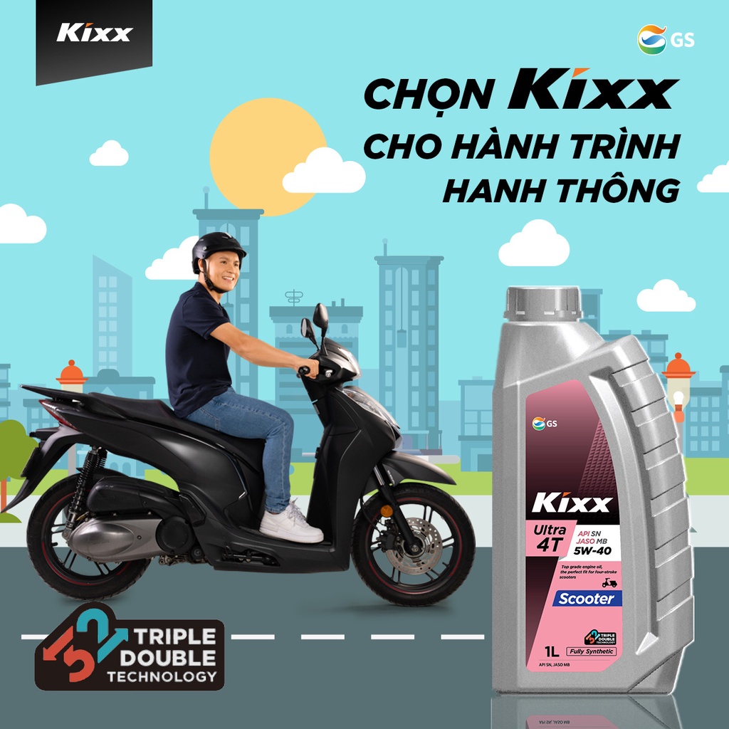 Dầu Nhớt Tổng hợp Xe Tay Ga Kixx Ultra 4T Scooter 5w40 800ml - nhập khẩu Hàn Quốc