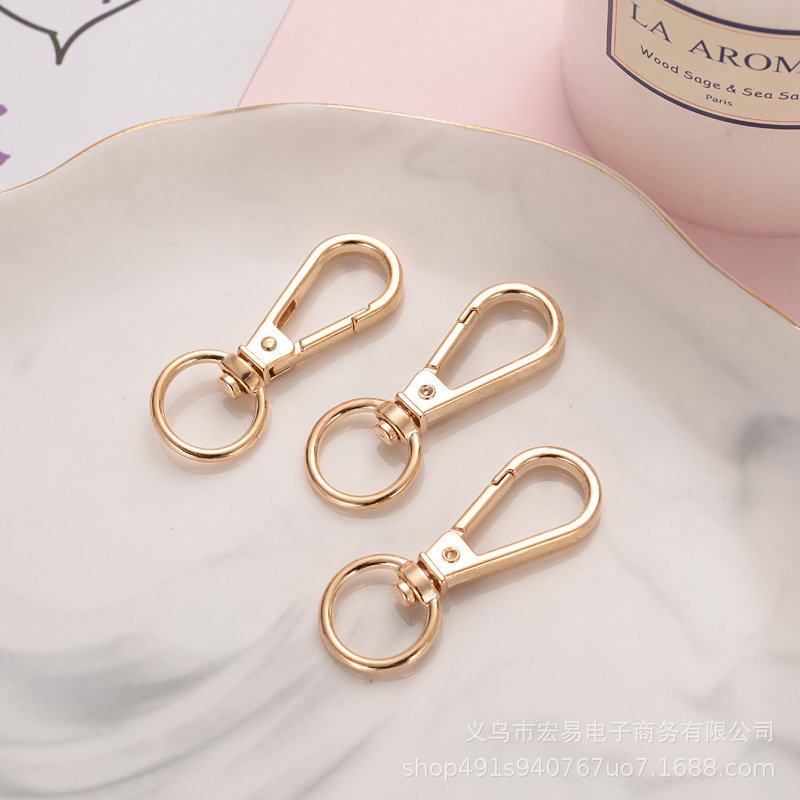 Móc khóa đa năng bằng kim loại có khuyên tròn, gắn thắt lưng bằng thép không gỉ, sáng bóng, tiện lợi