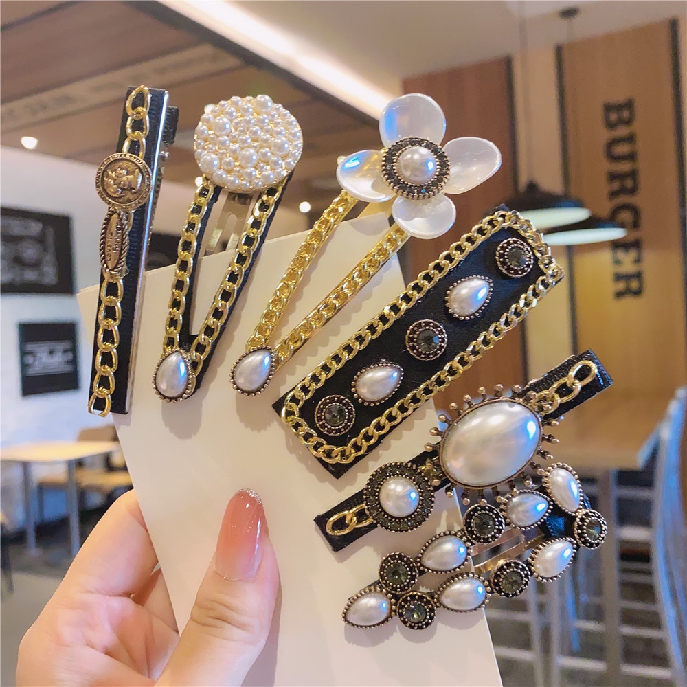 Kẹp tóc mái Hàn Quốc đính đá và ngọc trai nhân tạo nhiều kiểu dáng hàng đẹp KEP9 TOBI STORE