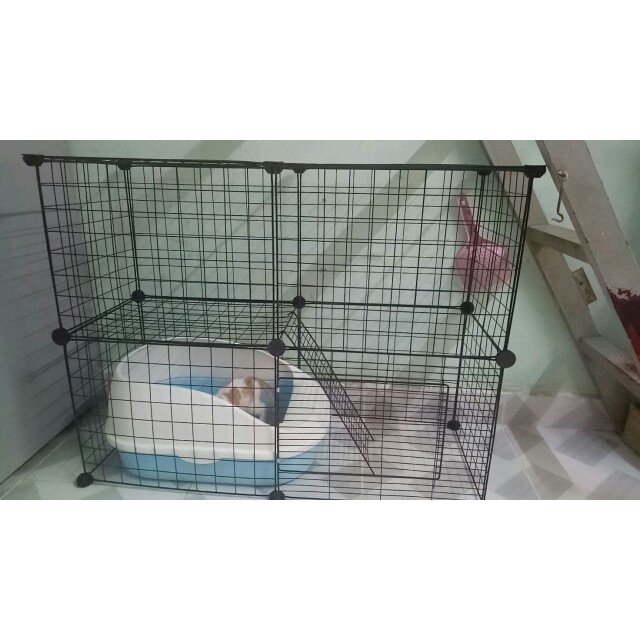 Lồng Quây Chuồng Chó Mèo, Thú Cưng Lắp Ghép 10 Tấm Lưới Tặng Kèm 20 Chốt Nối