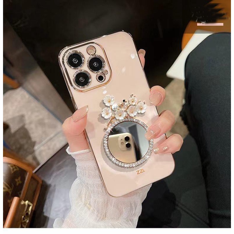 Ốp Điện Thoại Mềm Tráng Gương Đính Đá Lấp Lánh Cho OPPO Reno 10 8t 8 4G 8z 7 7z 5G 6 6z 5