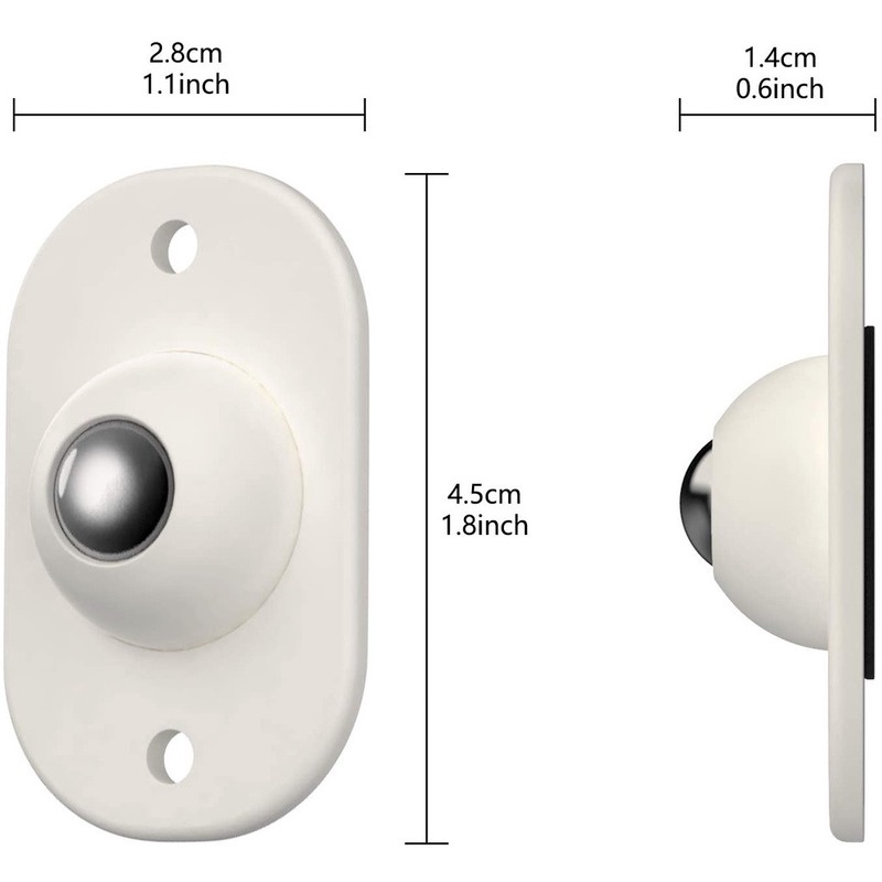 Set 8 bánh xe ròng rọc dán tường Mini xoay 360 độ bằng thép không gỉ thông dụng° Xoay tròn