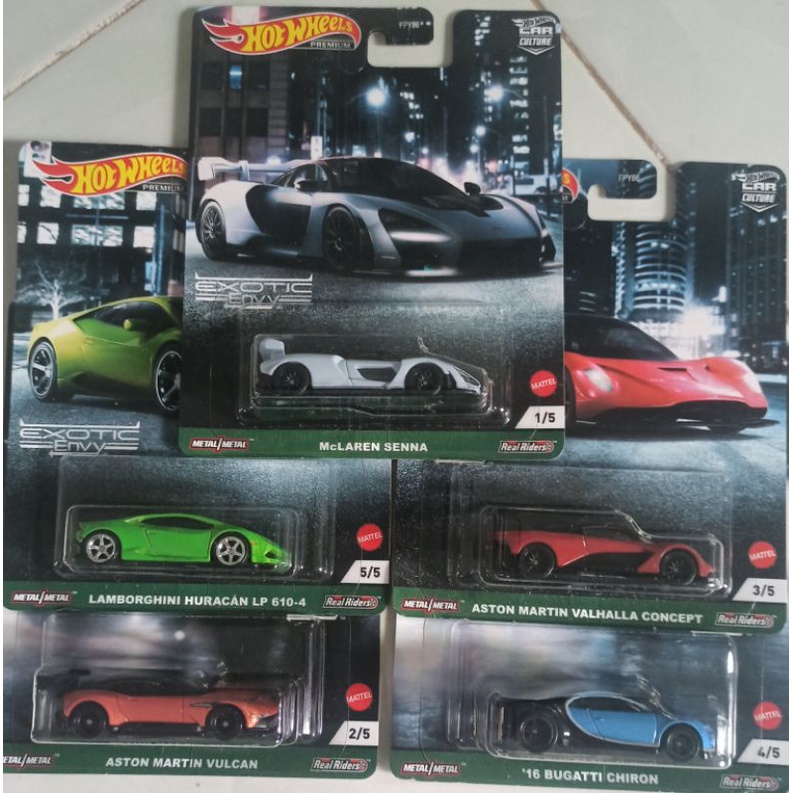 Xe mô hinh hot wheels 2021 car culture:set exotic envy Bugatti Lamborghini