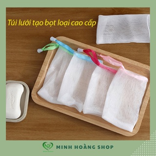 Túi Lưới Đựng Xà Phòng Tạo Bọt Tiện Lợi, Có Dây Rút Kích Thước 15x9 (loại 2 lớp dày dặn)