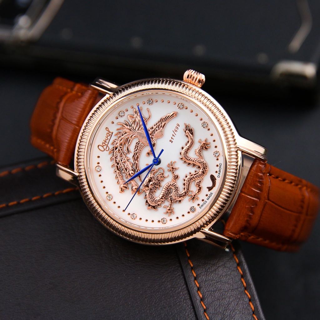 [ Thời Thượng ] Đồng Hồ Nam Ogival Long Phụng Siêu Sang Trọng - Viền Vân Đẳng Cấp - Bảo Hành 12 Tháng - Chống Nước 3atm | BigBuy360 - bigbuy360.vn