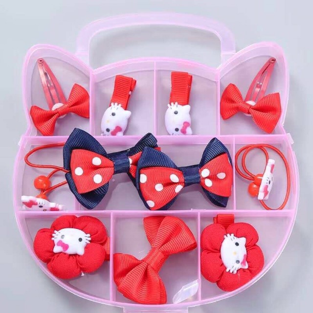 Bộ Đồ Dây Buộc Tóc Cho Bé- Set Dây Buộc Tóc Hình Hello Kitty