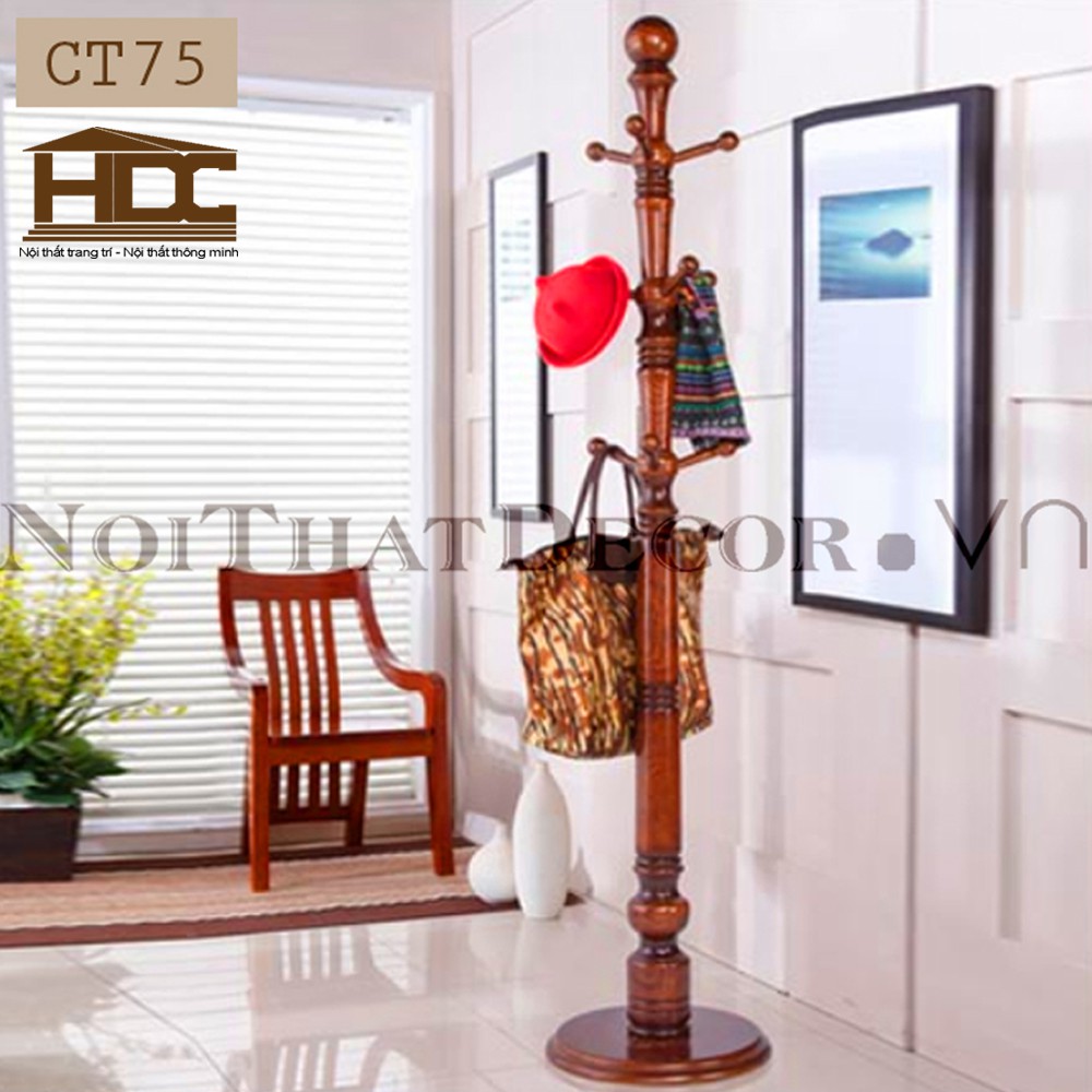 Cây treo quần áo tân cổ điển bằng gỗ tự nhiên cao cấp CT75