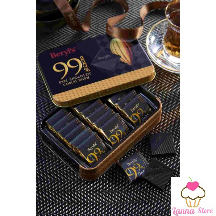 (2 loại) Sô cô la đắng Dark Chocolate Beryl's hộp 108gr (80% & 99% Cacao) - Malaysia