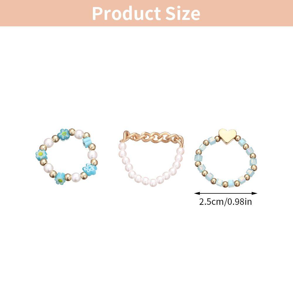 Set 3 Nhẫn Acrylic Nhiều Màu Sắc Thời Trang Dành Cho Nữ