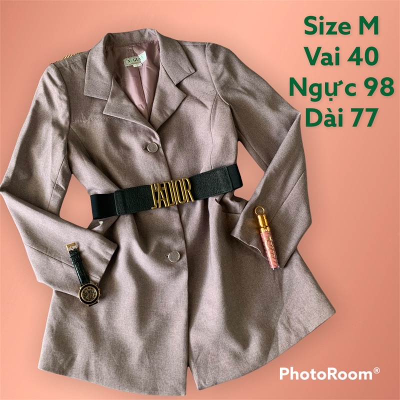 Áo blazer/vest Hàn si tuyển form dài giấu quần màu ruốc (ảnh thật)