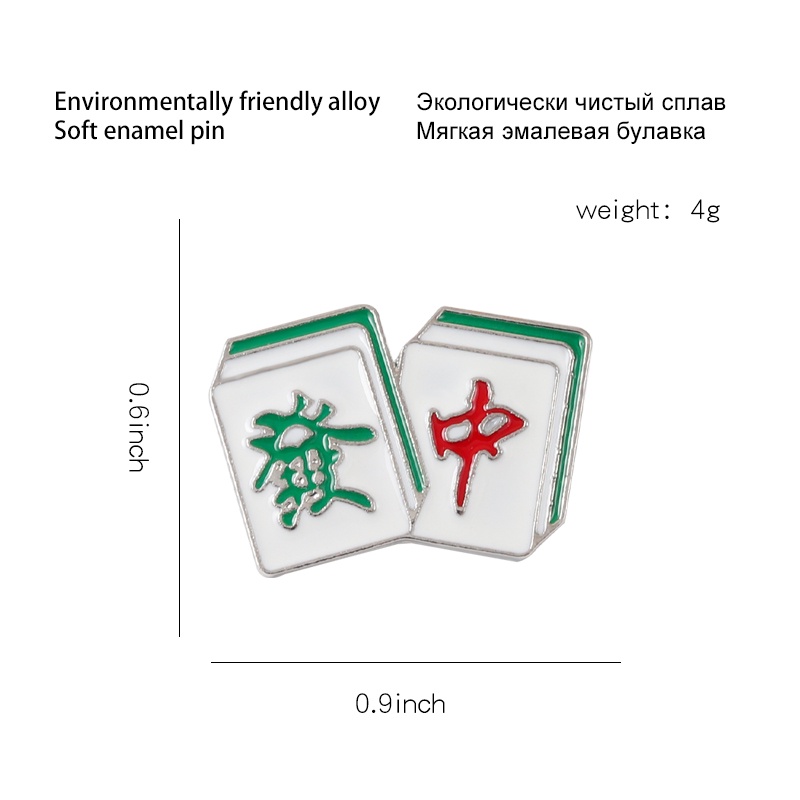 Huy Hiệu Cài Áo Hình Mạt Chược Thời Trang