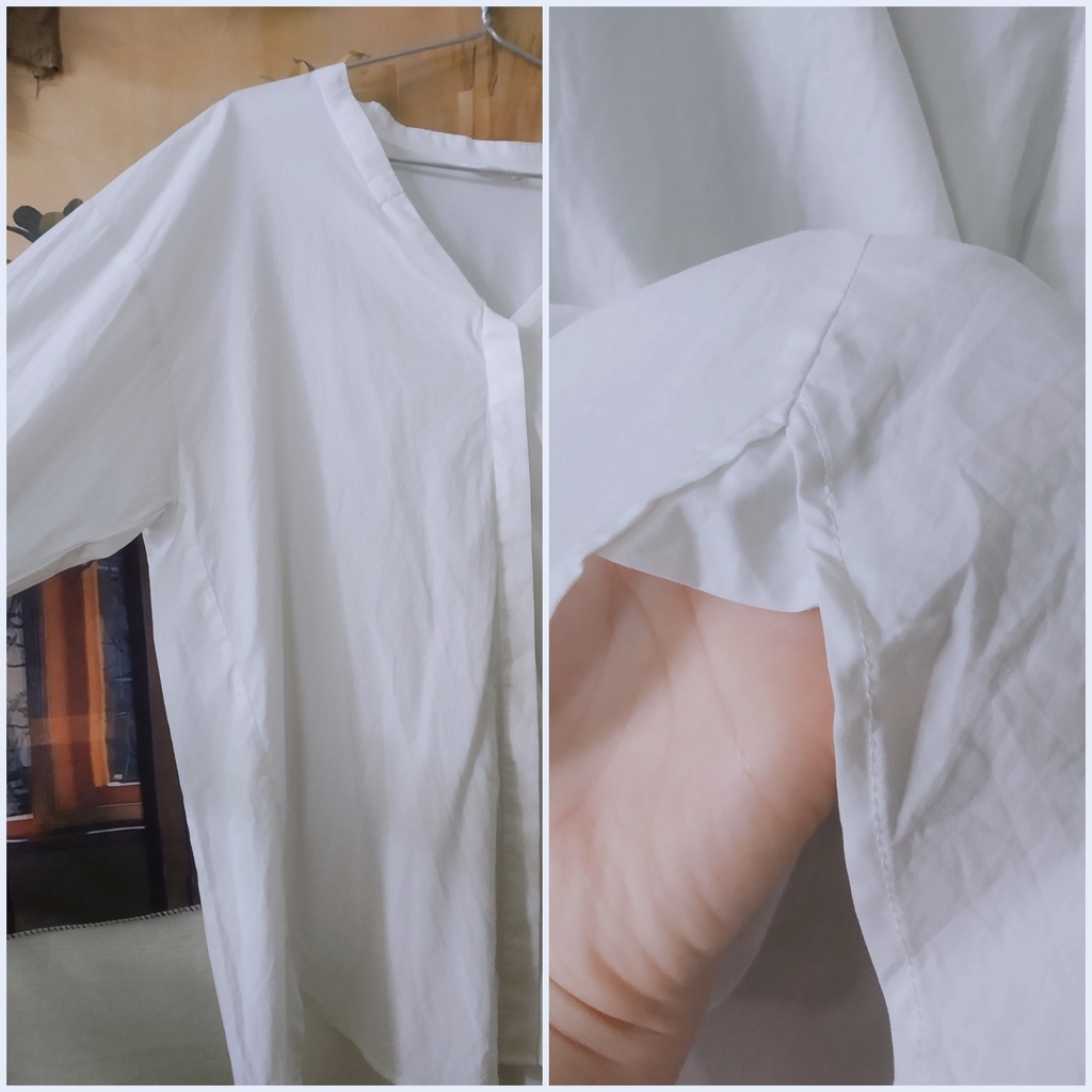 |2hand| Áo sơ mi dáng dài - thêu hoa size M-L