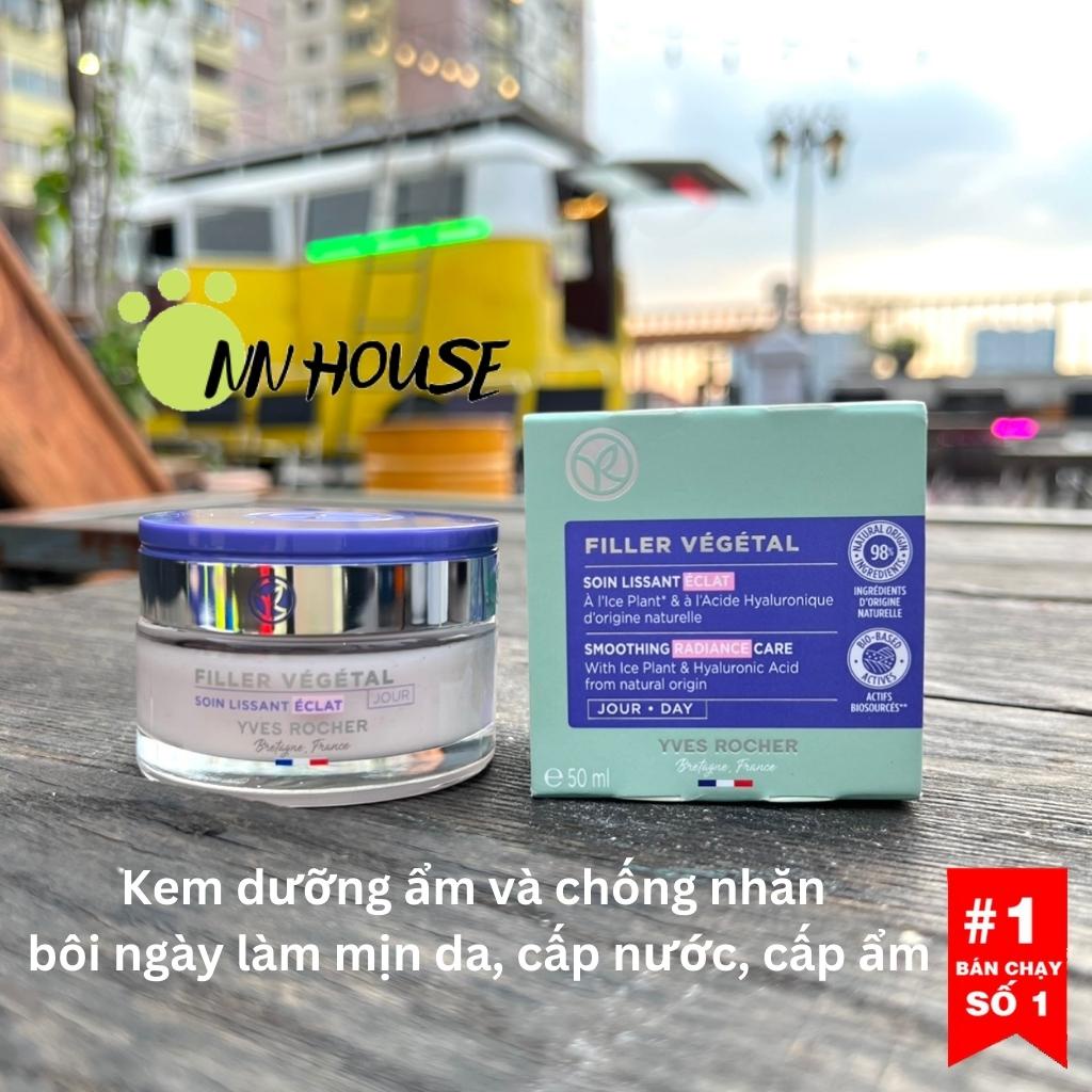 Kem dưỡng ẩm da mặt, chống nhăn Yves Rocher Filler Vegetal bio dưỡng ẩm, cấp nước hyaluronic acid, kem dưỡng da kem ngày