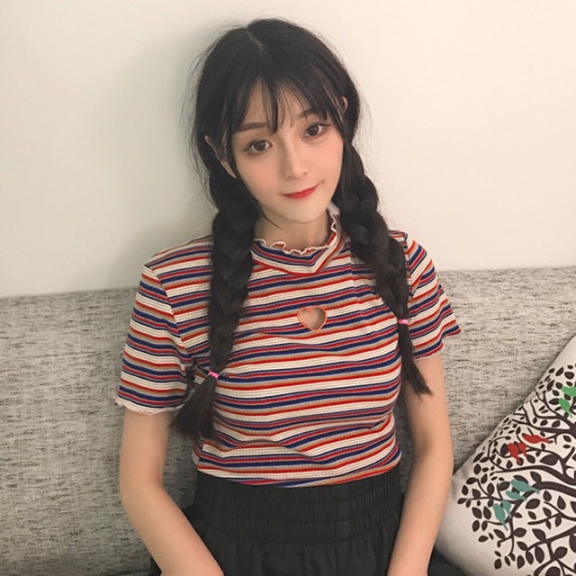 Áo kẻ ulzzang trái tim | BigBuy360 - bigbuy360.vn