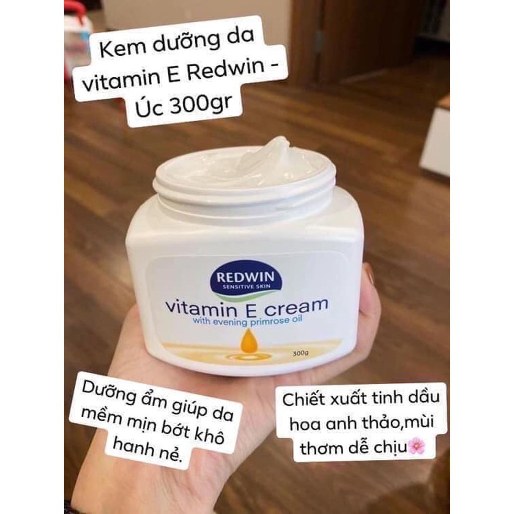 Kem Dưỡng Da Redwin Vitamin E Mềm Mịn, Cấp Ẩm Cao 300g Úc