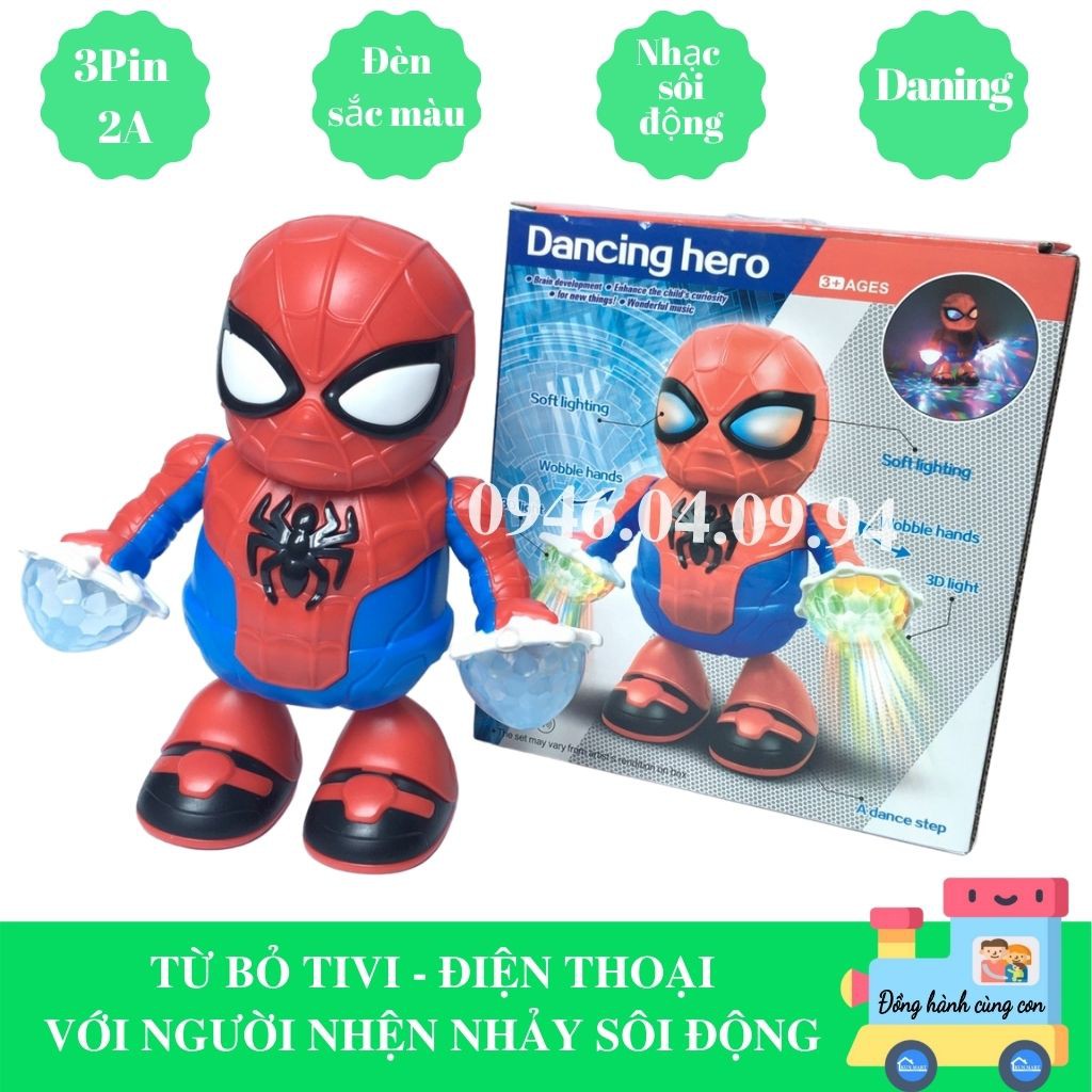 Đồ chơi phát nhạc 🍬FREESHIP🍬Siêu Nhân Người Nhện SPIDER MAN nhảy sôi động đáng yêu cho bé