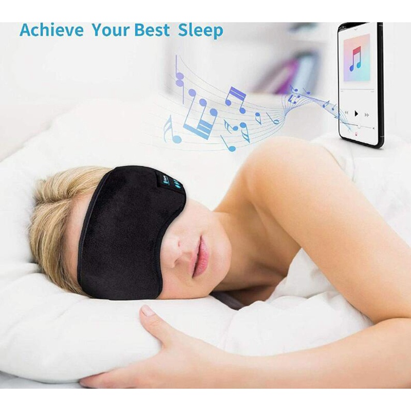 Mặt Nạ Che Mắt Ngủ Bluetooth 5.0 Không Dây Phát Nhạc Tai Nghe Nhạc Khi Đi Du Lịch
