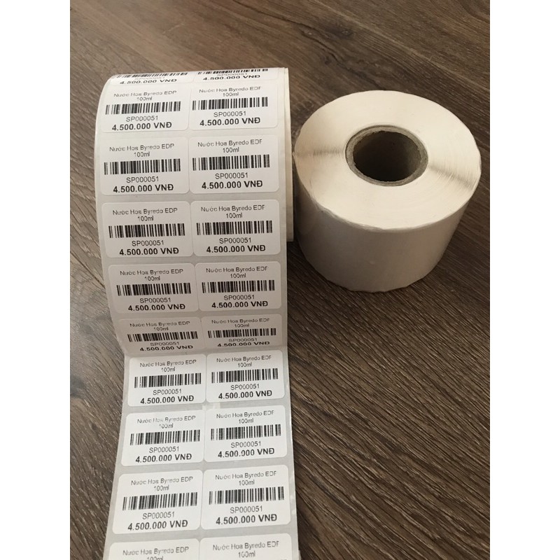 Giấy in mã vạch 2 tem 35x22