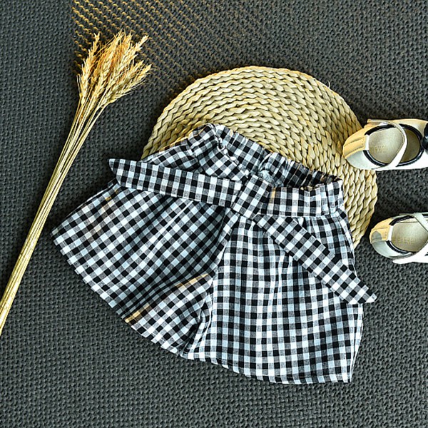 [SIÊU HOT] Set Áo Thun Cộc Tay + Quần Váy Caro phong cách Hàn Quốc CỰC XINH cho bé gái (8-18kg)