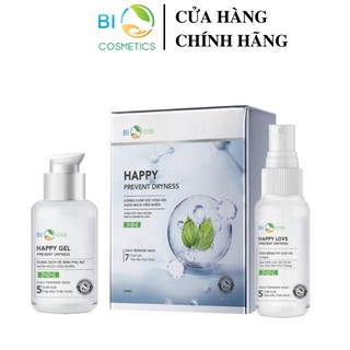 Bộ Dung Dịch Vệ Sinh BIOCOS - Happy Gel và Happy Love 200ml - Khử Mùi, Diệt Khuẩn, Cân Bằng pH, An Toàn Cho Làn Da