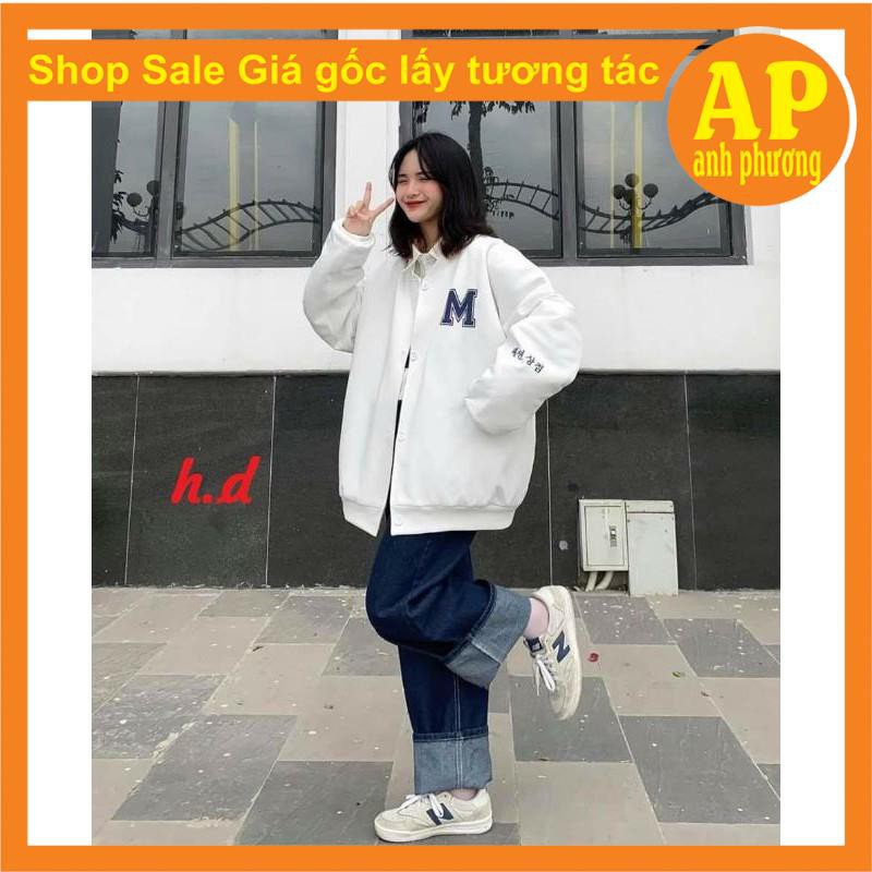 [ Mã FAMAYWA2 giảm 10K đơn 50K] Áo khoác cadigan bomber jacket nỉ chữ M form thụng unisex giá rẻ | BigBuy360 - bigbuy360.vn