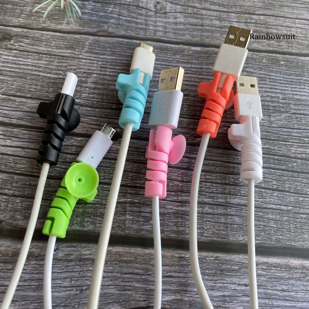 Set 2 Vỏ Bọc Bảo Vệ Dây Cáp Sạc Dạng Xoắn Chống Đứt Gãy